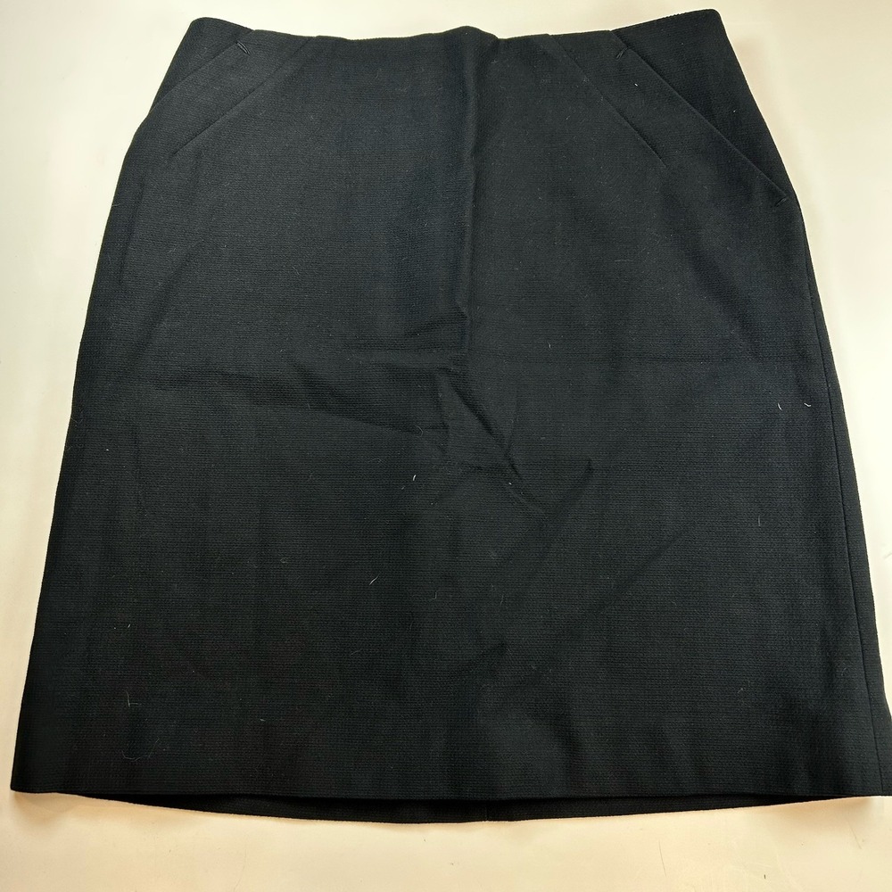 Paule Ka Sz 36 Black Cotton Blend Pencil Straight Line‎ Skirt 27" Waist 18" Long